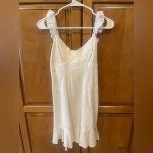 Likely White Ruffle Strap Mini Dress
